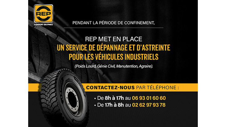 Affiche informative sur le service d'astreinte de REP pour les véhicules industriels