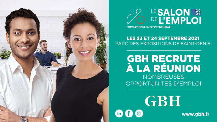 Affiche de promotion de recrutement de GBH à La Réunion