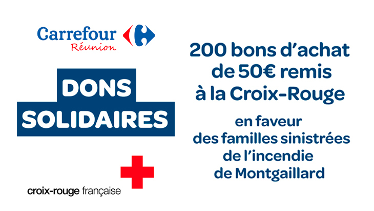 Don de 50€ de Carrefour Réunion aux familles sinistrées après l’incendie de leur immeuble de Saint-Denis de La Réunion
