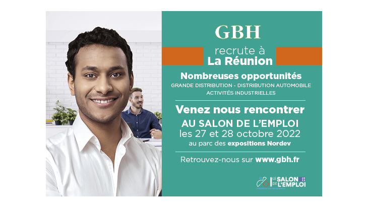 Affiche de promotion de recrutement de GBH à La Réunion